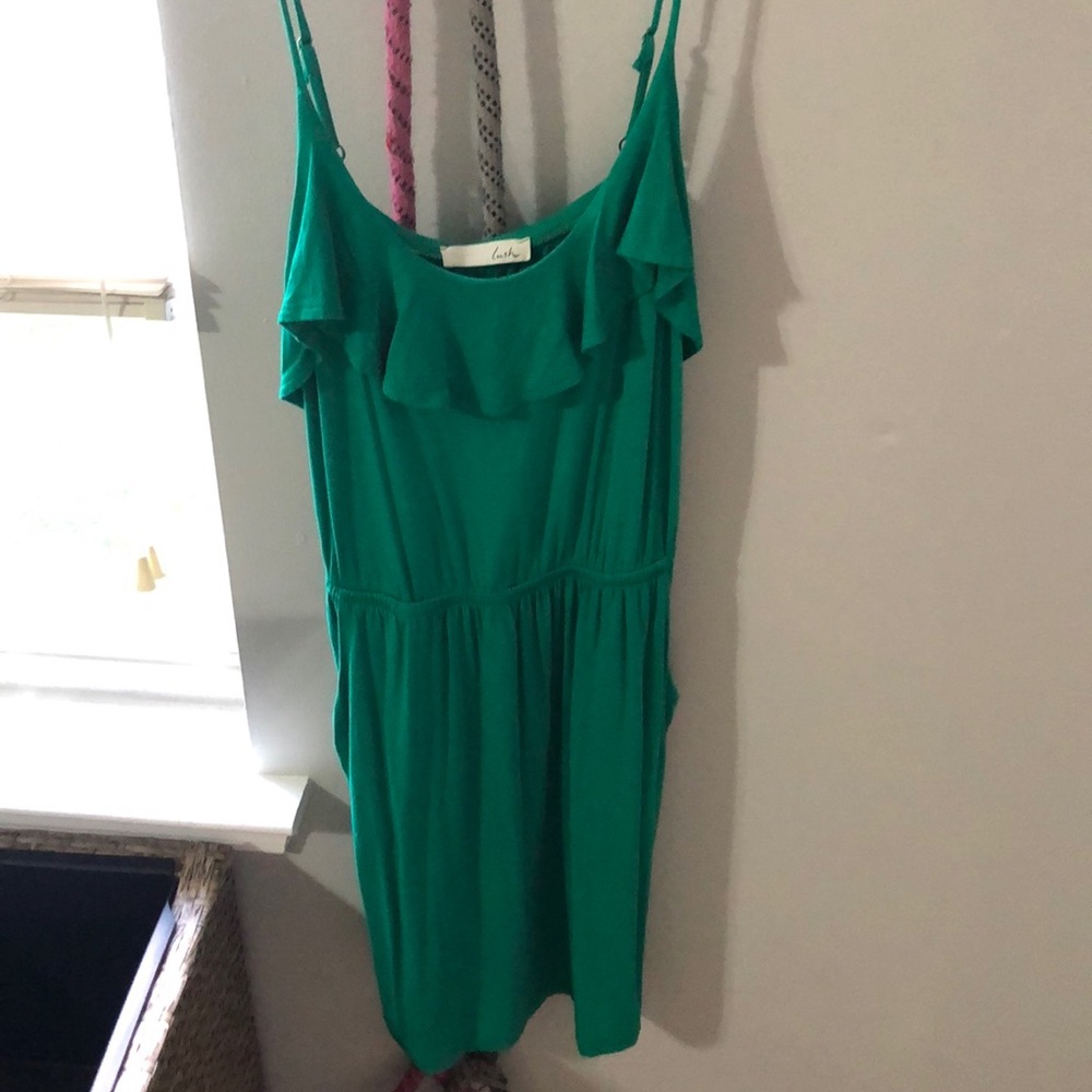 Emerald green dress with pockets on side
